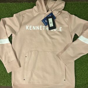 Kenneth Cole Techni-Cole Pullover Fleece Hoodie Mens Large Salmon Pink NWT